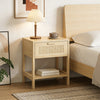 HOMCOM Nightstand Set of 2, Bedside Table with Drawer and Storage Shelf
