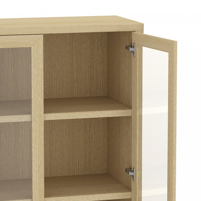 Rivington Modern 38\" Bookcase Cabinet in Natural Oak
