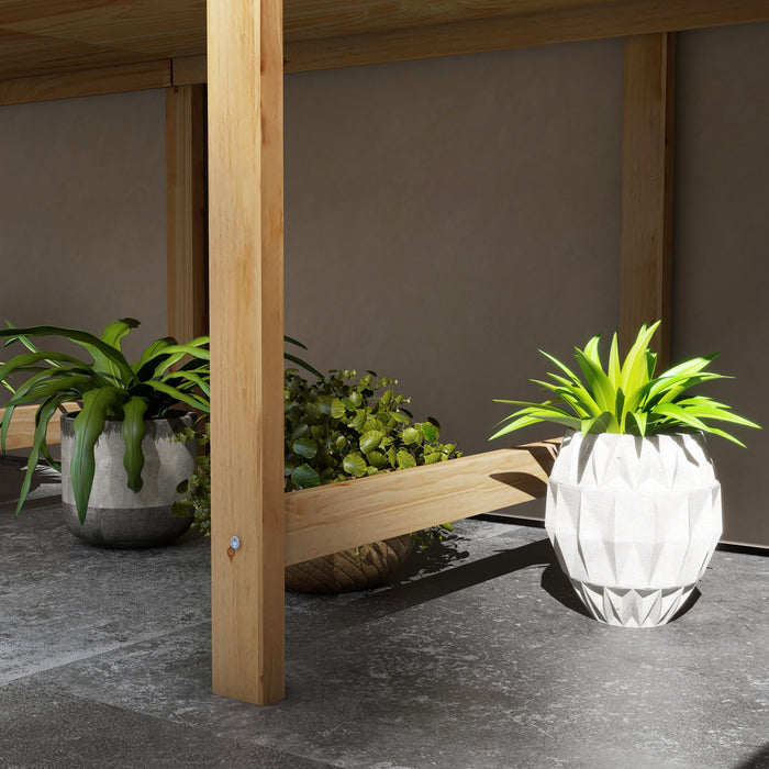 Outsunny Extra Large Wooden Planter Box With Legs & Drain Holes, Natural