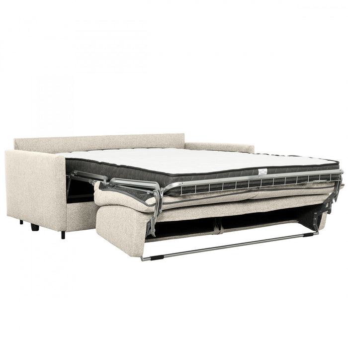 Brix 70 in. Textured Weave Euro Sofa Bed with Memory Foam Mattress - Beige