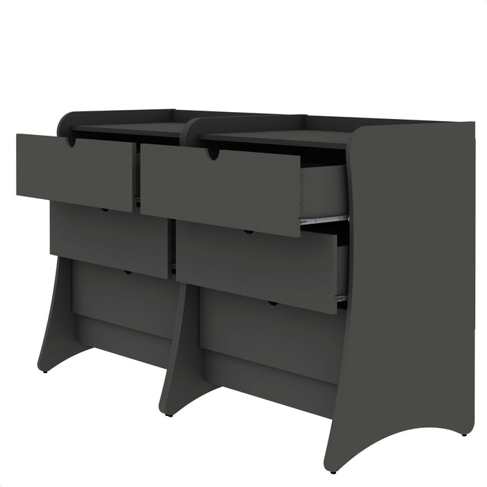 Coney Mid-Century Modern 28\" Nightstand in Charcoal Gray (3-Drawer) - Set of 2