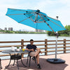 Costway 10ft Solar LED Patio Umbrella 360Degree Rotation Turquoise W/USB