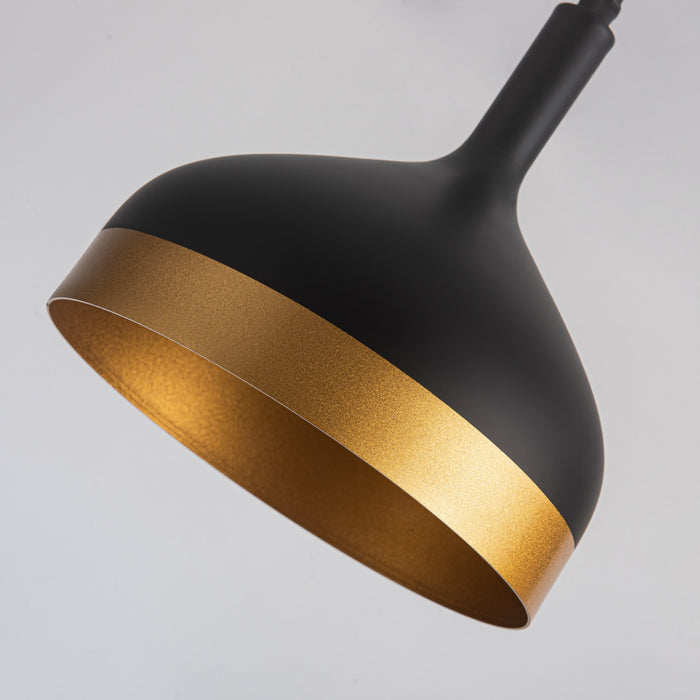 Dash Collection 8\" Pendant Ceiling Light - Black & Gold