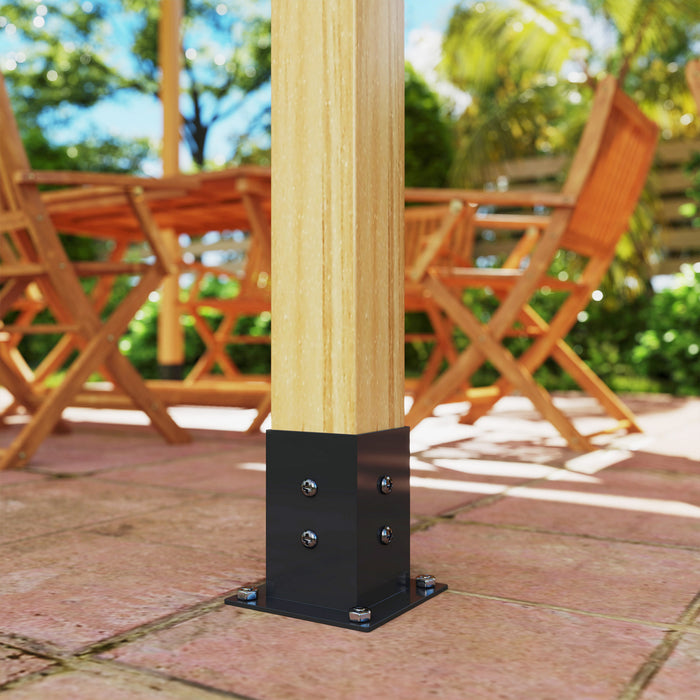 Outsunny 8PCS Pergola Kit Brackets for 4\"x4\" (Actual 3.6\"x3.6\") Lumber