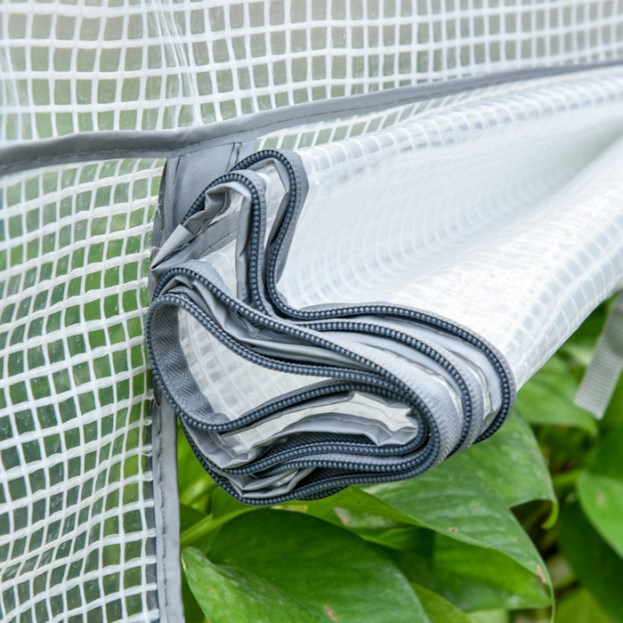 Outsunny Portable Greenhouse with 4 Tier Shelves, Outdoor Hot House, White