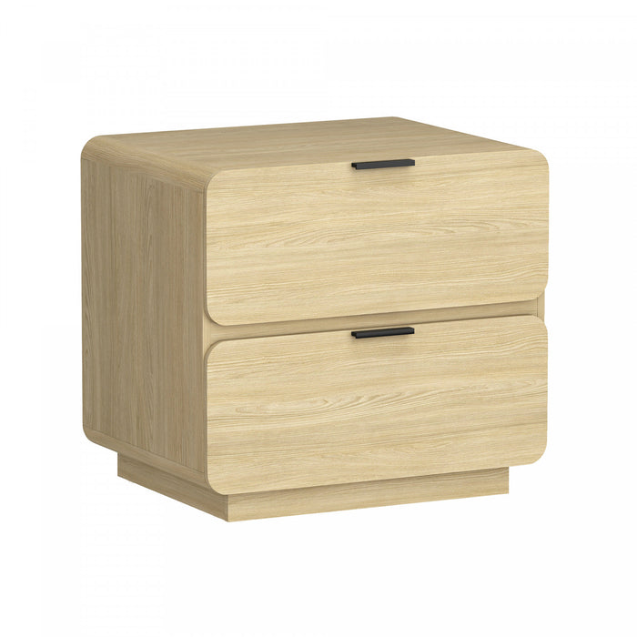 Chrystie Contemporary Modern 26\" Nightstand in Natural (2-Drawer)