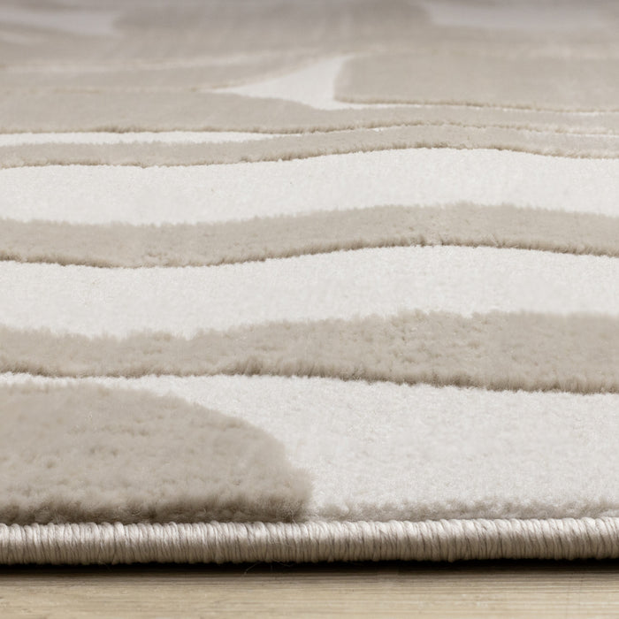 Leopold Modern Mid-Century Beige Cream Area Rug - 5'3\" x 7'7\"