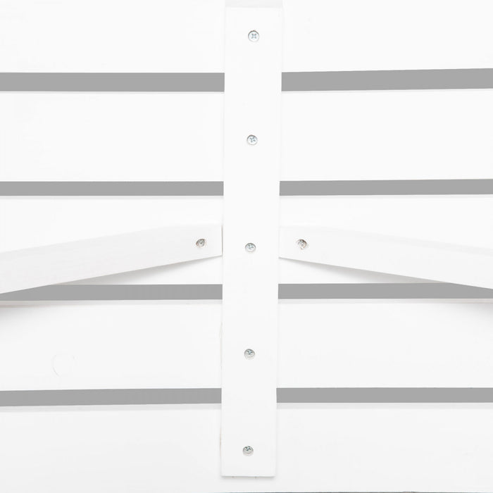 Outsunny Rustic Wood Outdoor Bench, Garden Bench For 2-person, White