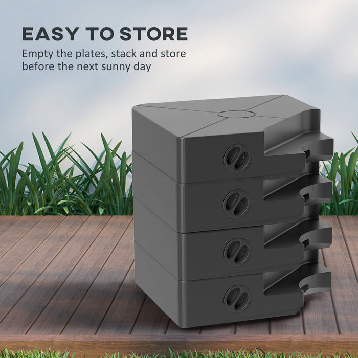 Outsunny Umbrella Weights for Cantilever Parasols, Set of 4 Parasol Base Weights, Black