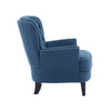 Arcadia Vintage-Inspired Lounge Chair with Nailhead Trim and Curved Backrest, Navy Blue | Arcadia Fauteuil de Salon d'Inspiration Vintage a Clous Decoratifs et Dossier Courbe, Bleu Marine