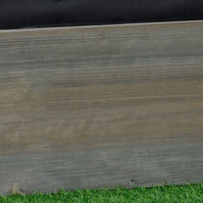 Outsunny 38\" X 12\" Raised Garden Bed Elevated Wooden Planter Box Outdoor For Backyard, Patio To Grow Vegetables, Herbs, And Flowers, Light Grey