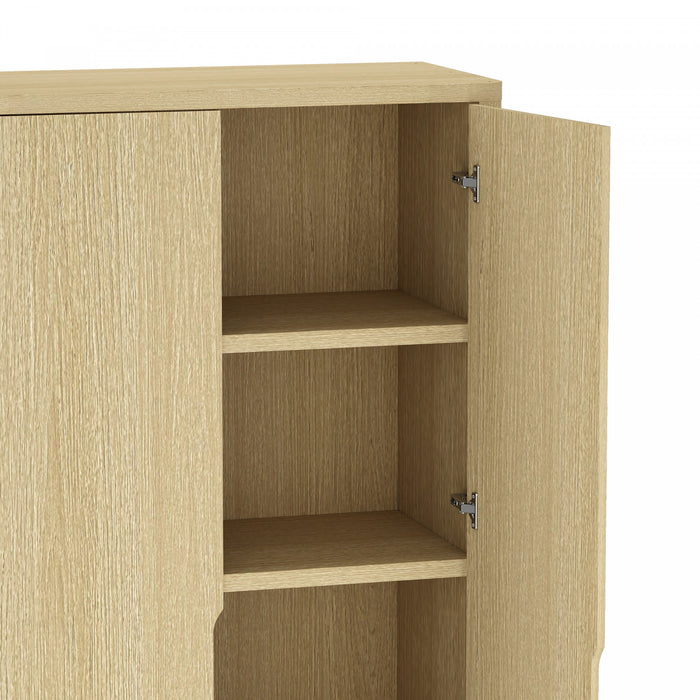 Rivington Modern 38\" Bookcase Cabinet in Natural Oak - Set of 2