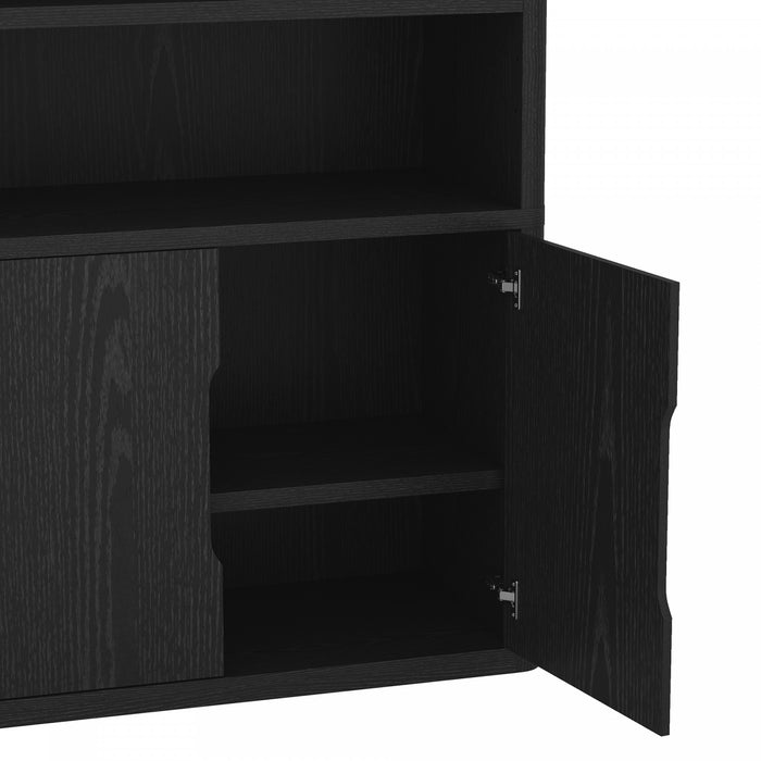 Rivington Modern 40\" Bookcase Cabinet in Black - Set of 2