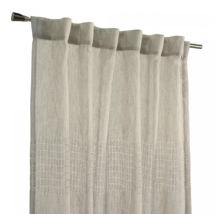 Habitat Lindsey Linen Light Filtering Back Tab Curtain Panel - 52 x 95