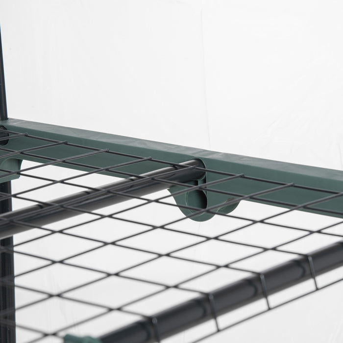 Outsunny 5 Tier Mini Greenhouse, Portable Outdoor Flower Stand With Shelf Clips, Indoor Greenhouse With Steel Frame, Transparent, 27.25\" X 19.25\" X 76\"