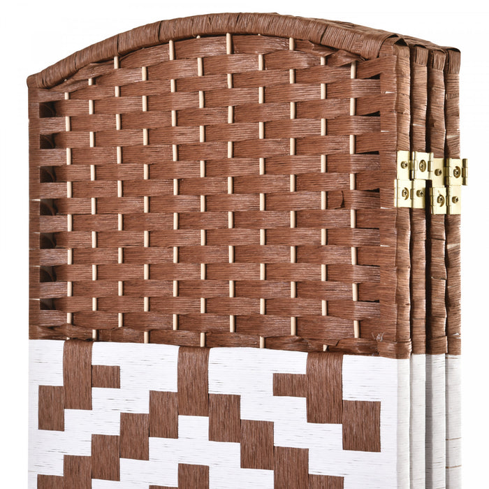 Homcom 4-panel Woven Wicker Room Divider 6ft