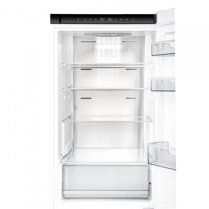Forno Custodia 24\" Bottom Freezer, 10.3 cu.ft., Right Swing, Total No frost, White - FFFFD1766-24WHT-RS Refrigerator