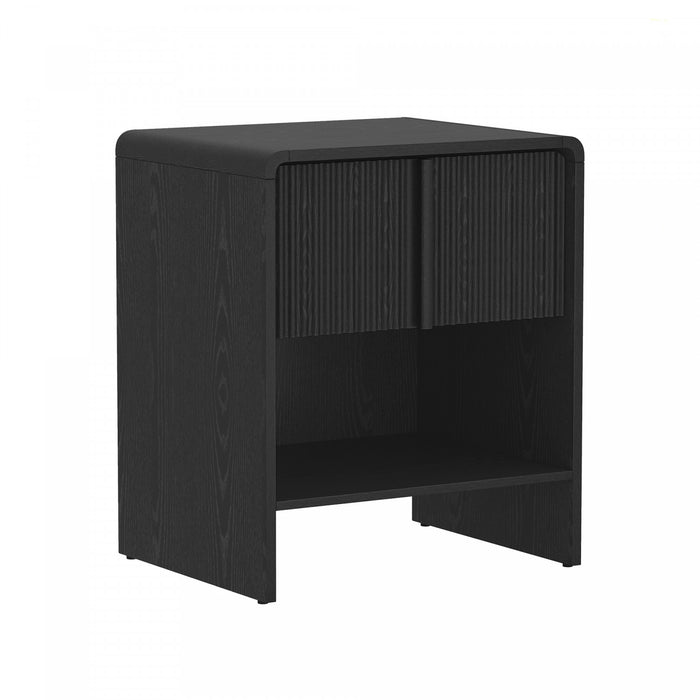 Novara Contemporary 22\" Nightstand in Black (1-Drawer)