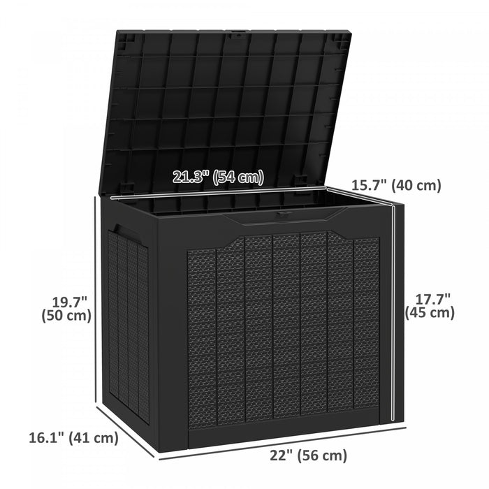 Outsunny 28 Gallon Outdoor Deck Box, Waterproof And Uv Resistant Patio Box