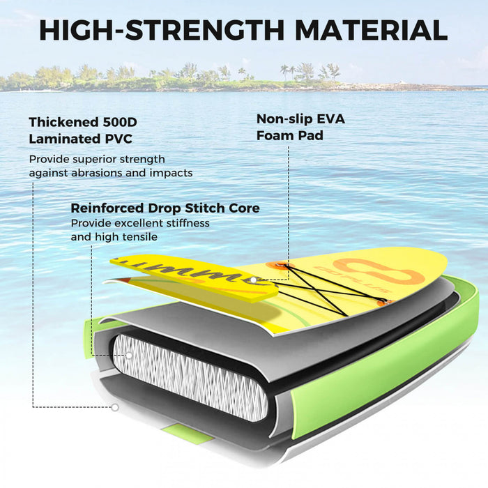 Goplus Small Inflatable Sup Board, Portable Paddle Board With 5d Rings Stand Up Paddle Board For Youth & Adult Green