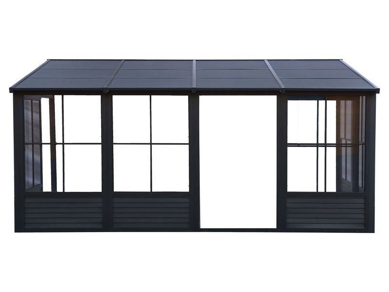 Florence - Wall Mounted Solarium 8x16 Metal Roof In Black