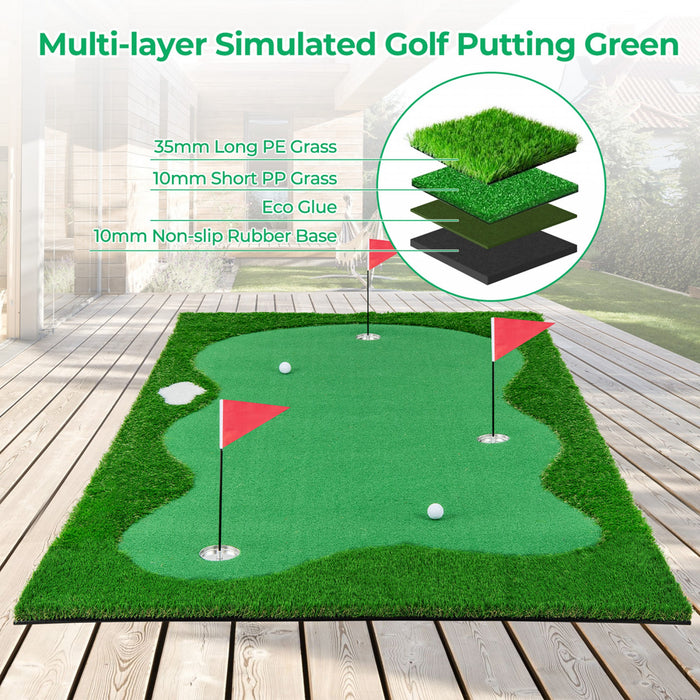 Costway 10 X 5 Ft Golf Putting Green Professional Golf Training Mat With 2 Golf Balls