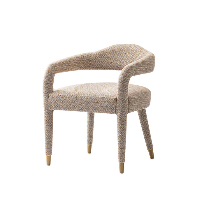 Aspen Mid-Century Modern Upholstered Tweed Armchair in Gold Dust