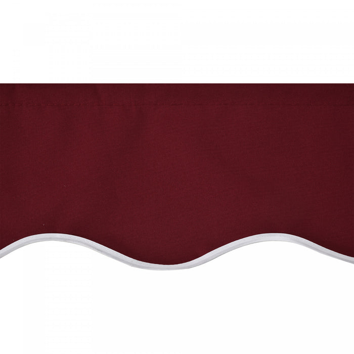 Outsunny 11' X 10' Retractable Awning Fabric Replacement Outdoor Sunshade Canopy Awning Cover, Uv Protection, Wine Red