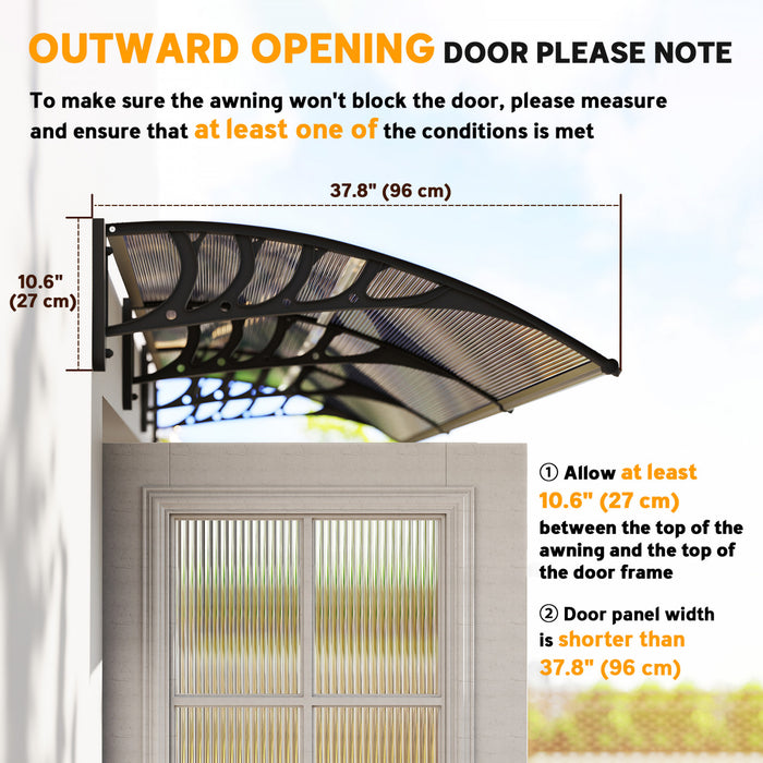 Outsunny Window Awning Door Canopy, Front Door Outdoor Patio Cover