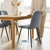HOMCOM Dining Chairs Set of 4, Kitchen Chair with Metal Legs, Grey