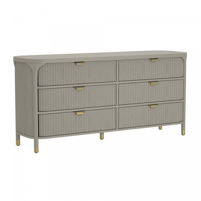 Park Contemporary 68\" Dresser in Gray (6-Drawer)