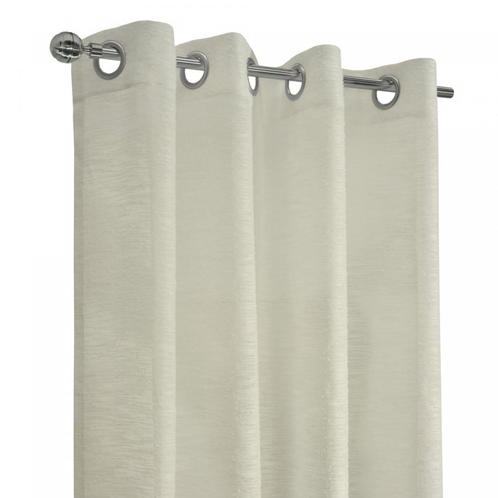 Habitat Boucle Off White Sheer Grommet Curtain Panel - 52 x 95