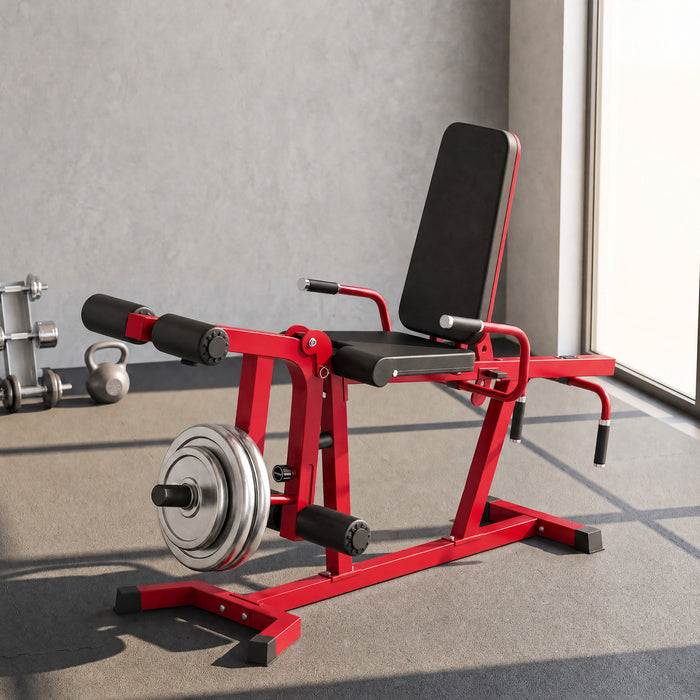 Soozier 3-in-1 Leg Extension and Curl Machine, 660LBS Capacity, Red