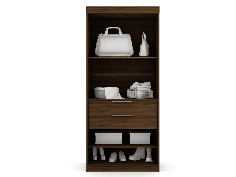 Mulberry Contemporary Modern 36\" Wardrobe Closet in Chestnut Brown