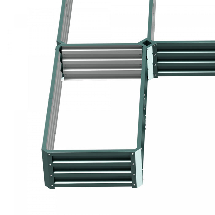 Outsunny 8×8×1ft Raised Garden Bed Kit，5 Pcs Outdoor Metal Planter Box For Vegetables, Flowers, Herbs，green