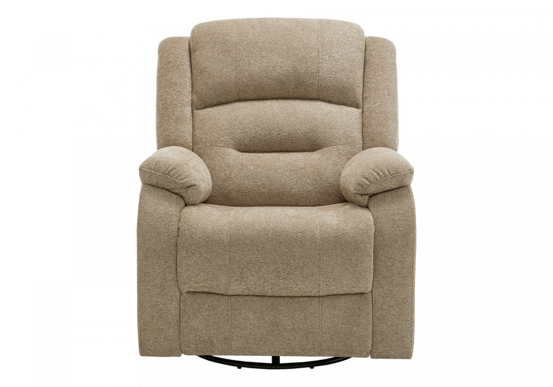 Large Upholstered Power Reclining Chair, Usb Ports Included, Beige Fabric, Transitional Recliner