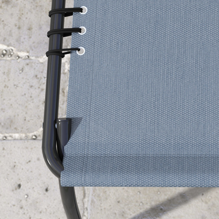 Outsunny 2 Pcs Folding Lounge Chairs, Chaise Lounges With Headrest Grey