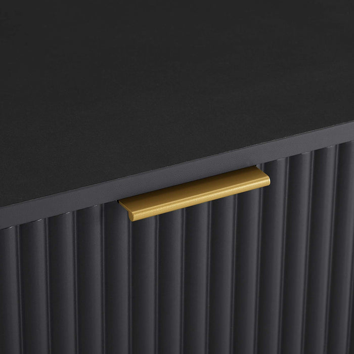 Dumbo Modern 20\" Fluted Nightstand in Black (1-Drawer) - Set of 2