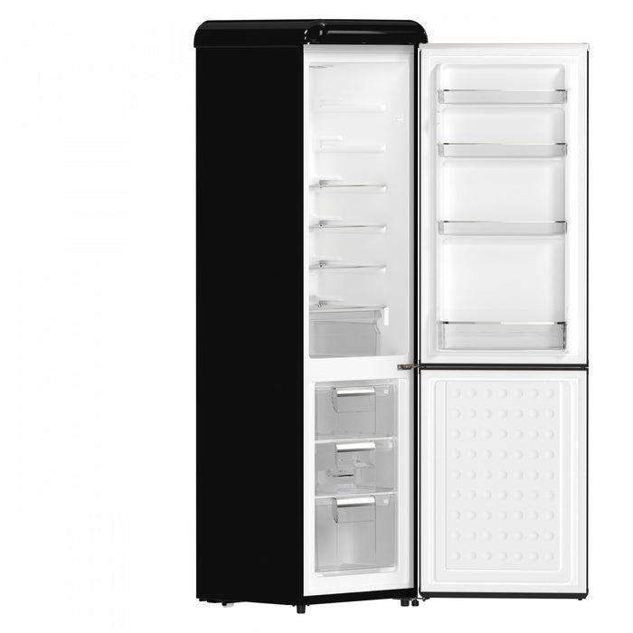 Forno Storico 22 Inch Retro Bottom Freezer Fridge in Black, 9 cu.ft. - FFFFD1745-22BLK