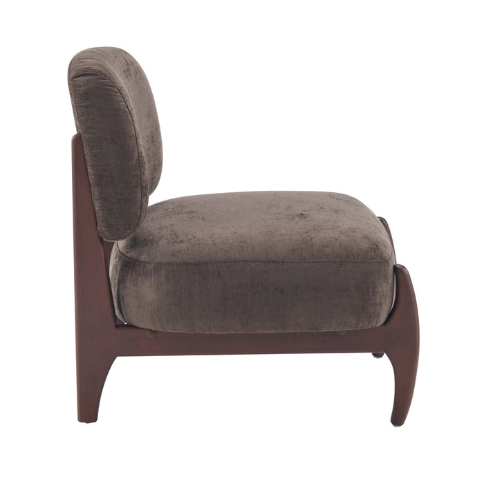 Coco Modern Lounge Chair with Solid Wood Frame and Durable Upholstery, Brown