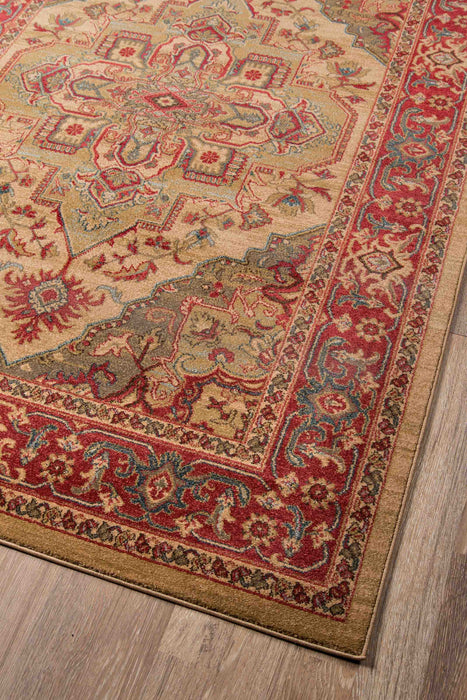Lux Traditional 5'3\" x 7'6\" Area Rug in Ivory Indoor Area Rug
