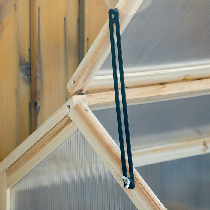 Outsunny Wooden Cold Frame Greenhouse Garden Portable Raised Planter With Openable Top For Indoor, Outdoor, Flowers, Vegetables, Plants, 35.5\" X 20.5\" X 19.5\", Natural Wood