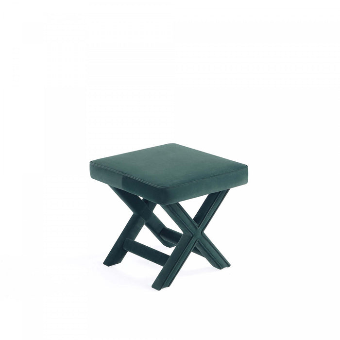 Abigail Mid-Century Modern Upholstered Velvet Accent Bench in Forest Green