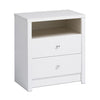 Calla Tall 2-Drawer Nightstand - White