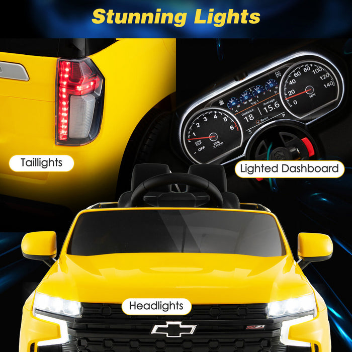 12v Kids Ride On Car Chevrolet Tahoe Electric Truck Suv Remote W/ Light & Music Yellow
