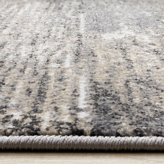 Dayton Grey Beige White Distressed Diamond Pattern Rug, 7'10\" x 10'6\" Indoor Area Rug