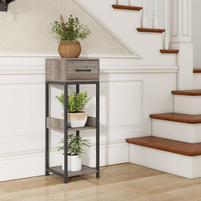 Costway 2 Pack 3 Tier Indoor Tall Plant Stand With Drawer Anti-tipping Devices Display Shelf