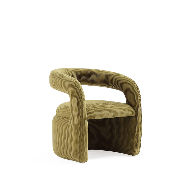 Corvette Mid-Century Modern Velvet Lounge Chair in Olive Green - Set of 2