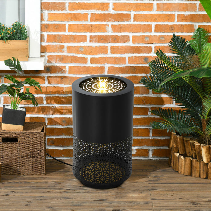 Outsunny Outdoor Water Fountain With Led Lights Garden Waterfall Fountain