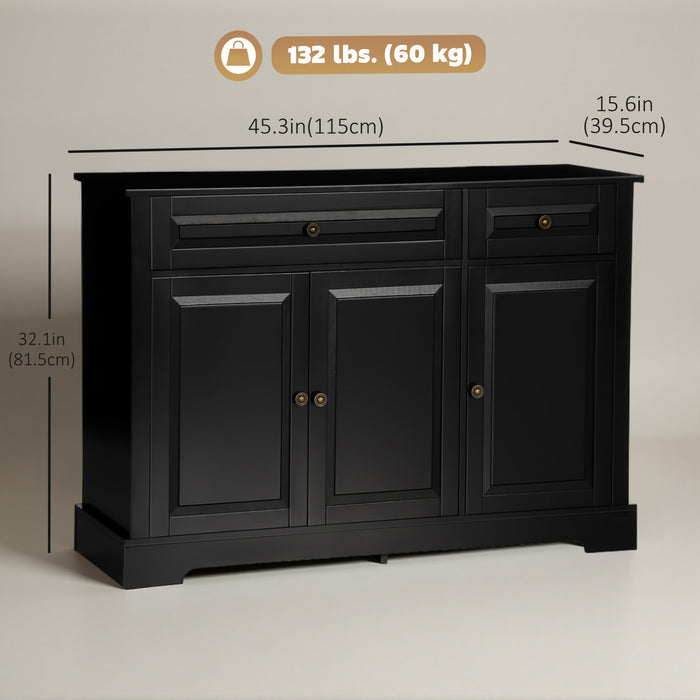 HOMCOM Sideboard Buffet Cabinet, Modern Kitchen Cabinet with 2 Drawers